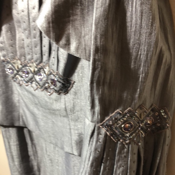 gorgeous dress. metallic grey bolero short jacket would make beautiful mother of - Picture 3 of 8